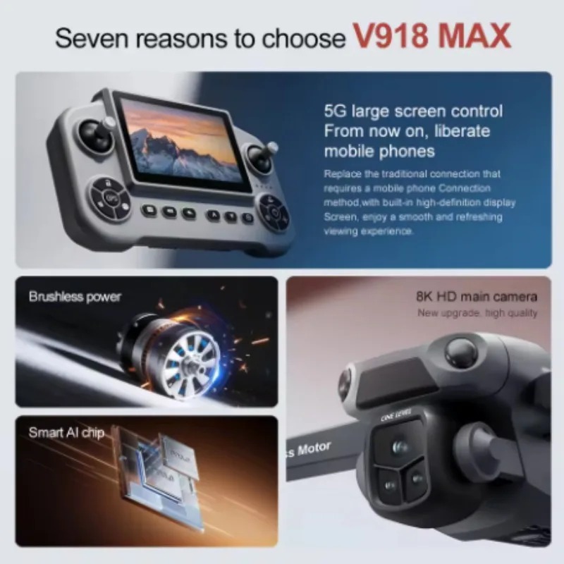 V918 Max GPS 레이저 장애물 회피 드론 8K  - Drone Gimbal 3 Axis 리뷰 및 가격